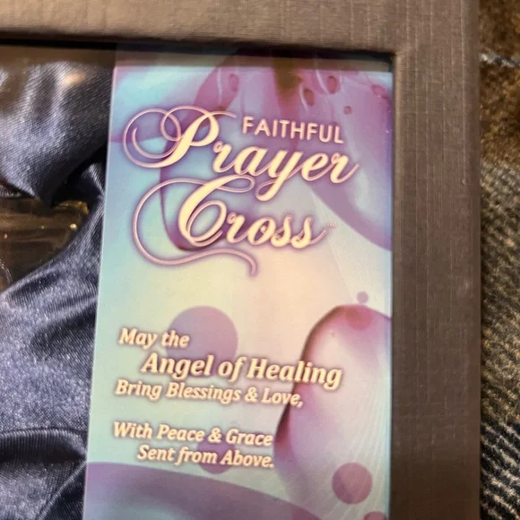 NWT Faithful crystal Prayer Cross with Golden healing Angel at its center - Picture 4 of 9